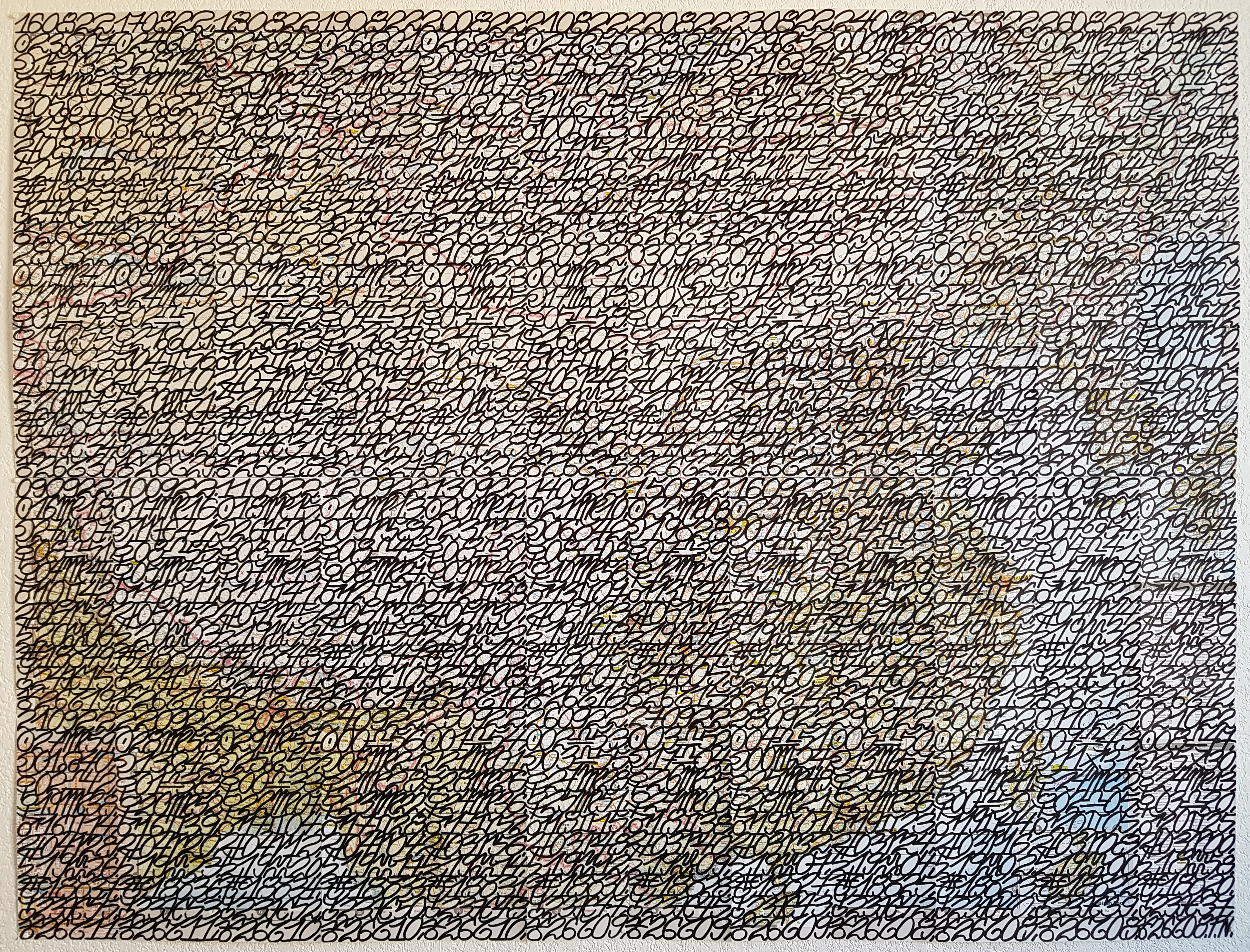 Carte Routière de la Chine et des deux Corées, éphéméride du 16.08.22 au 02.10.22, 100 x 131 cm.