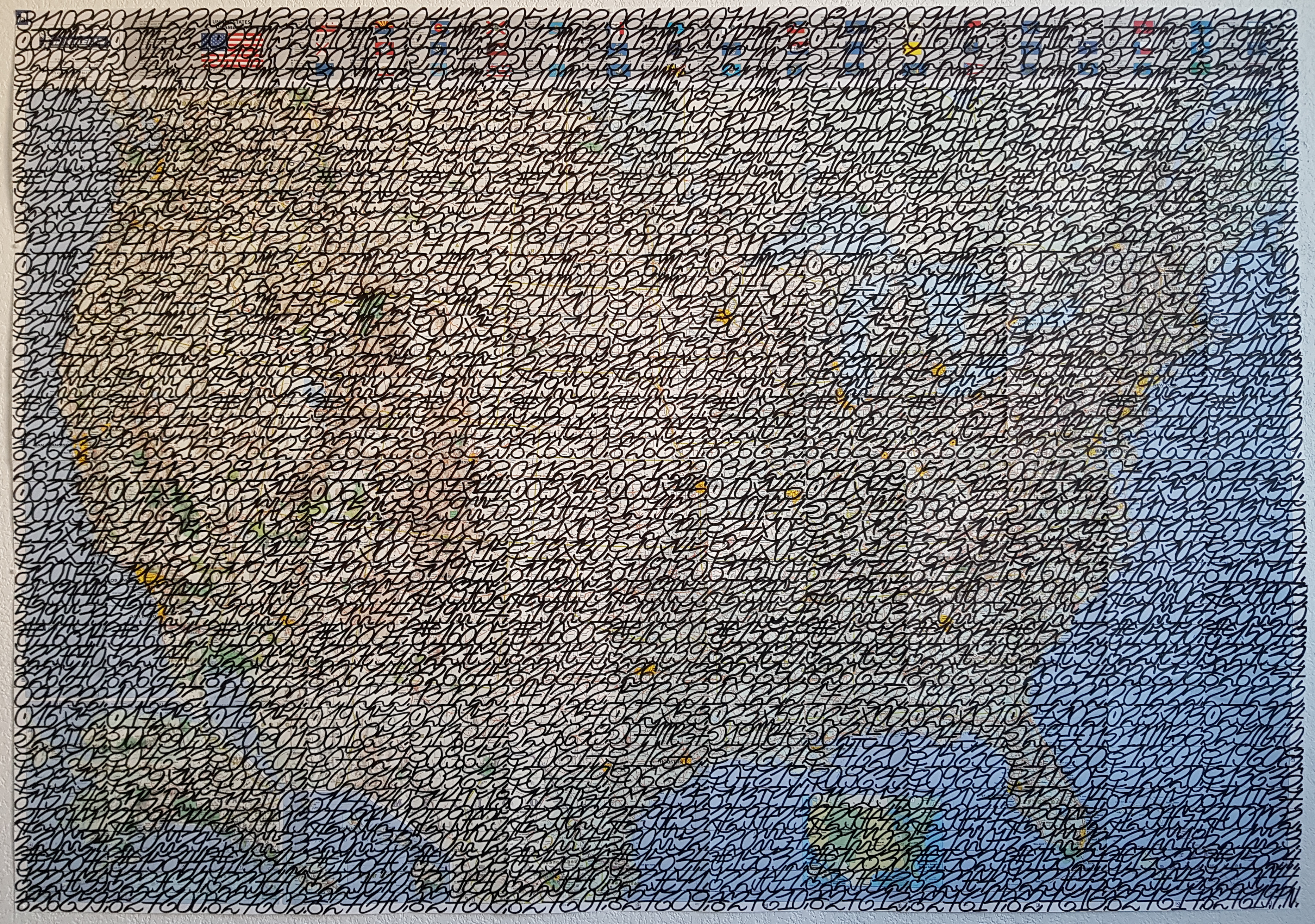 Carte Routière des USA, éphéméride du 31.10.22 au 21.12.22, 100 x 143 cm.